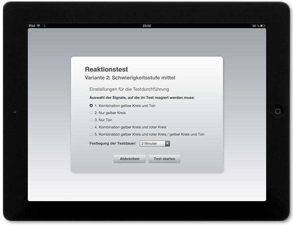MPU Reaktionstest iPad