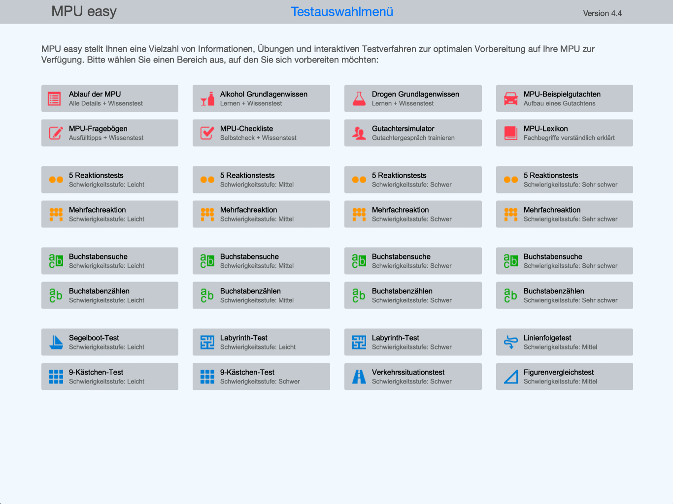 MPU easy Programmoberfläche