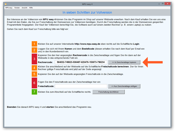 MPU easy Rechnercode