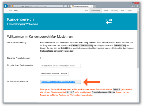 MPU easy Freischaltcode kopieren