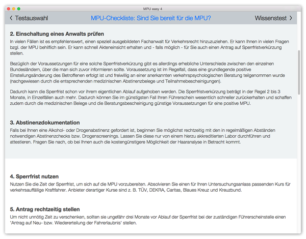 MPU-Checkliste