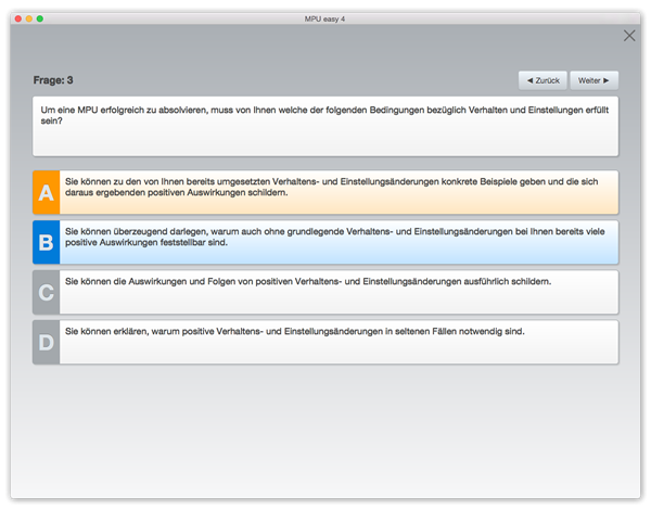 MPU-Checkliste Wissenstest