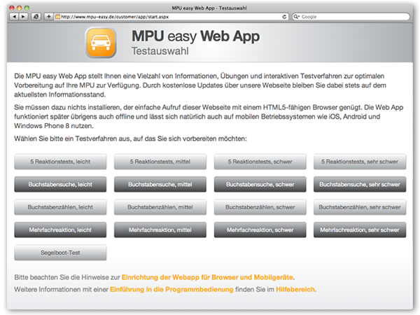 MPU easy Web App neu